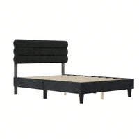 Queen Size Wooden Platform Bed Frame with Headboard Sturdy Slat Support Easy Assembly No Box Spring Required