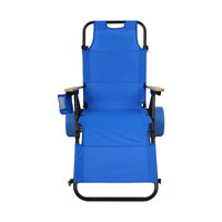 2 In 1 Foldable Beach Lounge Chair With Integrated Wagon Pull Cart Perfect For Backyard Pool Or Picnic