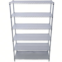 Heavy Duty 6-Tier 6000lbs Capacity NSF Metal Wire Shelving Unit with Wheels and Shelf Liners for Commercial Storage