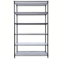 Heavy Duty 6-Tier 6000lbs Capacity NSF Metal Wire Shelving Unit with Wheels and Shelf Liners for Commercial Storage