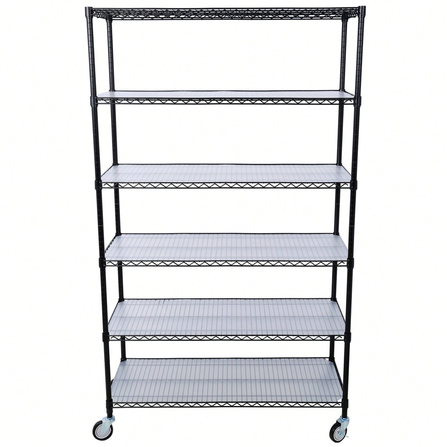 Heavy Duty 6-Tier 6000lbs Capacity NSF Metal Wire Shelving Unit with Wheels and Shelf Liners for Commercial Storage