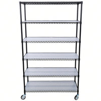 Heavy Duty 6-Tier 6000lbs Capacity NSF Metal Wire Shelving Unit with Wheels and Shelf Liners for Commercial Storage