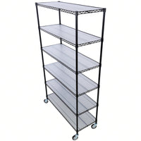 Heavy Duty 6-Tier 6000lbs Capacity NSF Metal Wire Shelving Unit with Wheels and Shelf Liners for Commercial Storage