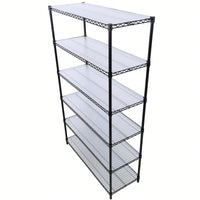 Heavy Duty 6-Tier 6000lbs Capacity NSF Metal Wire Shelving Unit with Wheels and Shelf Liners for Commercial Storage