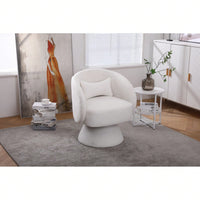 Round Barrel Chair In Fabric For Living Room Bedroom