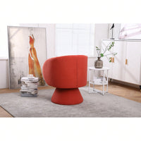 Round Barrel Chair In Fabric For Living Room Bedroom