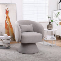 Round Barrel Chair In Fabric For Living Room Bedroom