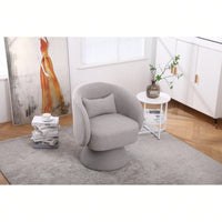 Round Barrel Chair In Fabric For Living Room Bedroom