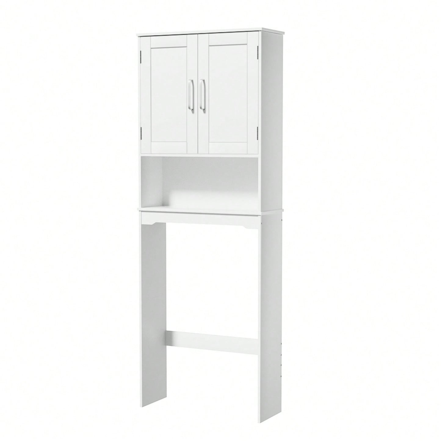 Over The Toilet Storage Cabinet With Barn Doors, 24.2''W Free Standing Toilet Storage Shelf Space Saver With Adjustable Bottom Bar