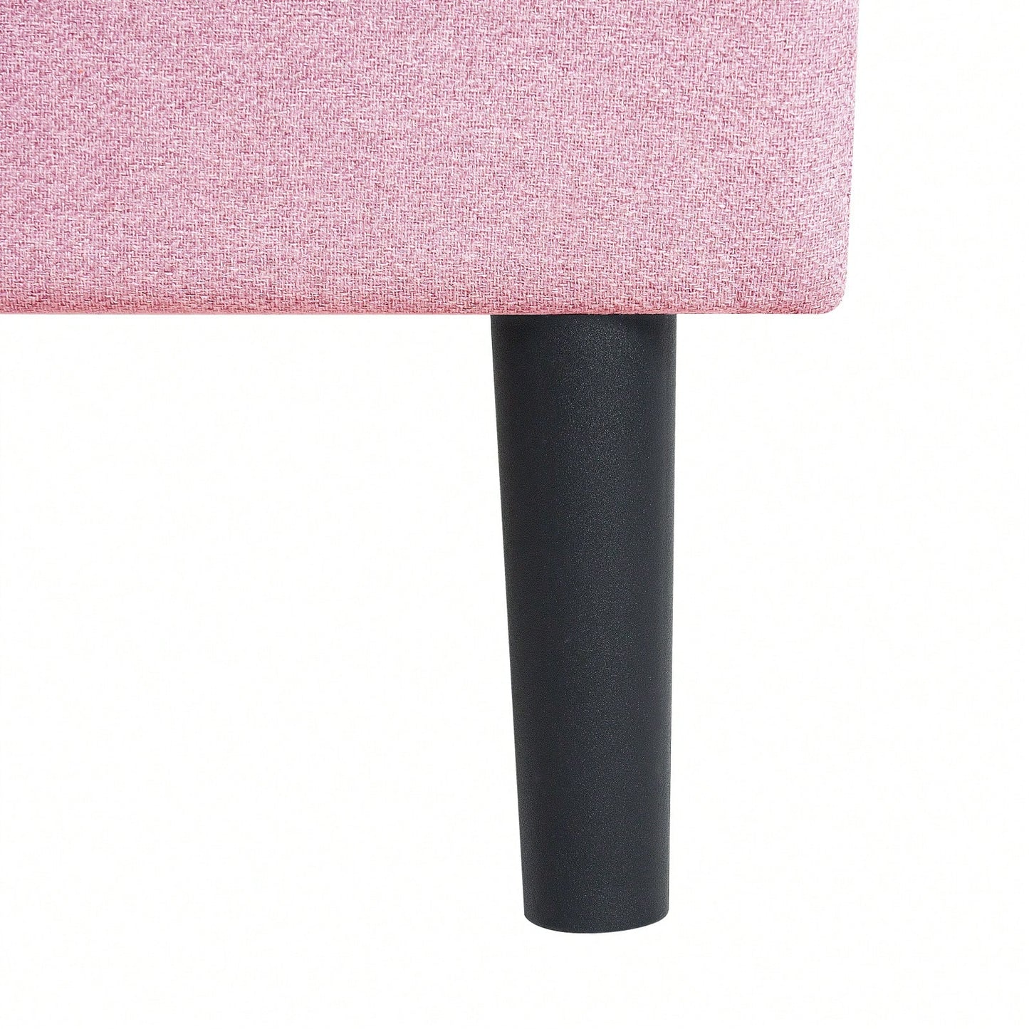 Modern Pink Upholstered Platform Bed Frame with Tufted Linen Headboard No Box Spring Required Easy Assembly