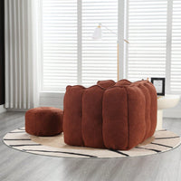 High-Quality Soft Foam Bean Bag Chair with Footstool for Gaming and Relaxation in Living Room and Bedroom