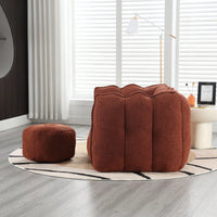 High-Quality Soft Foam Bean Bag Chair with Footstool for Gaming and Relaxation in Living Room and Bedroom