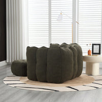 High-Quality Soft Foam Bean Bag Chair with Footstool for Gaming and Relaxation in Living Room and Bedroom