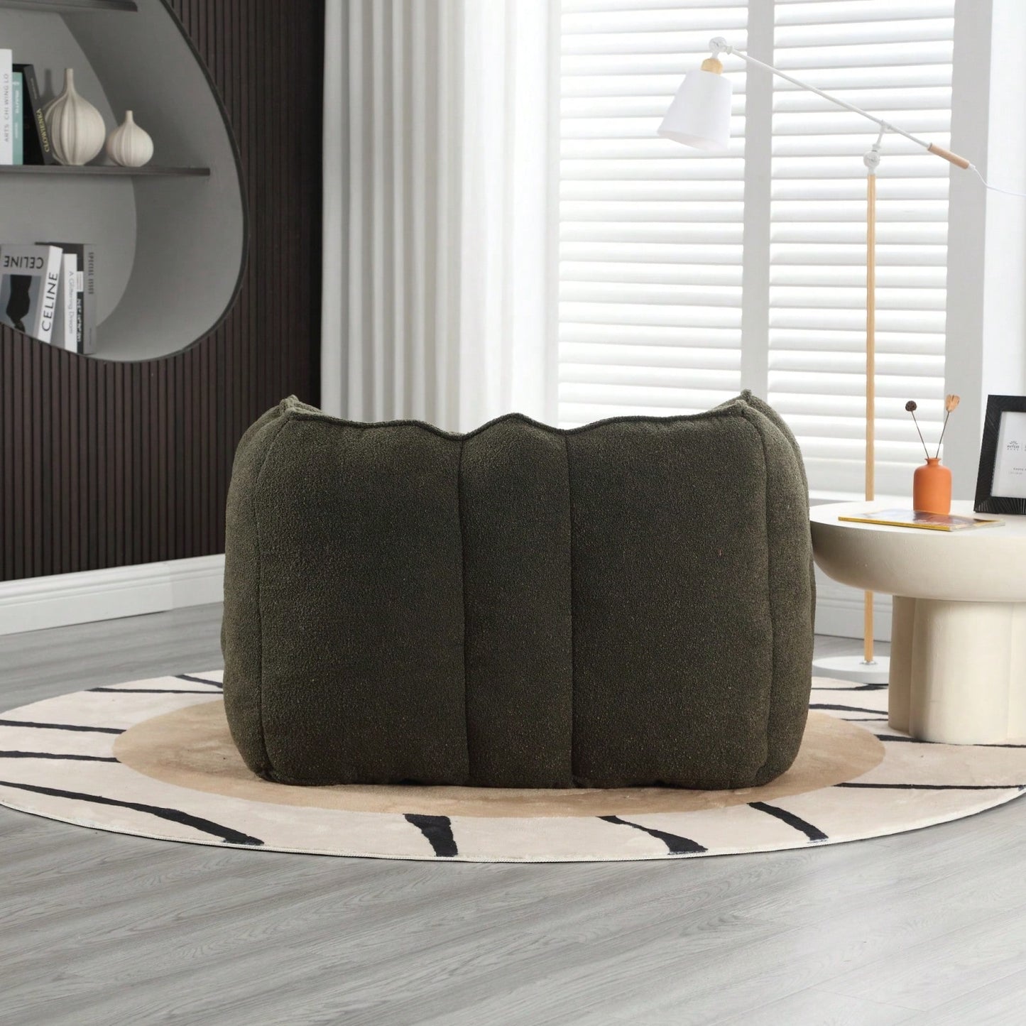 High-Quality Soft Foam Bean Bag Chair with Footstool for Gaming and Relaxation in Living Room and Bedroom