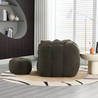 High-Quality Soft Foam Bean Bag Chair with Footstool for Gaming and Relaxation in Living Room and Bedroom