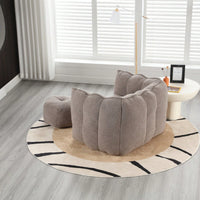 High-Quality Soft Foam Bean Bag Chair with Footstool for Gaming and Relaxation in Living Room and Bedroom