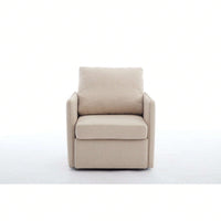 Comfy Single Sofa Chair With Storage, Modern Arm Chair For Living Room, Fabric Swivel Armchair With Metal Base