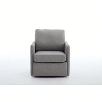 Comfy Single Sofa Chair With Storage, Modern Arm Chair For Living Room, Fabric Swivel Armchair With Metal Base