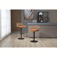 2-Pack Adjustable Counter Height Swivel Bar Stools With Footrest For Kitchen, Dining Room