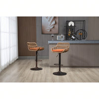 2-Pack Adjustable Counter Height Swivel Bar Stools With Footrest For Kitchen, Dining Room