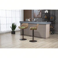 2-Pack Adjustable Counter Height Swivel Bar Stools With Footrest For Kitchen, Dining Room