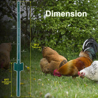 Heavy Duty Metal Fence Posts With U-Channel, 3ft 10pcs/Set