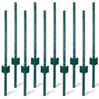 Heavy Duty Metal Fence Posts With U-Channel, 3ft 10pcs/Set
