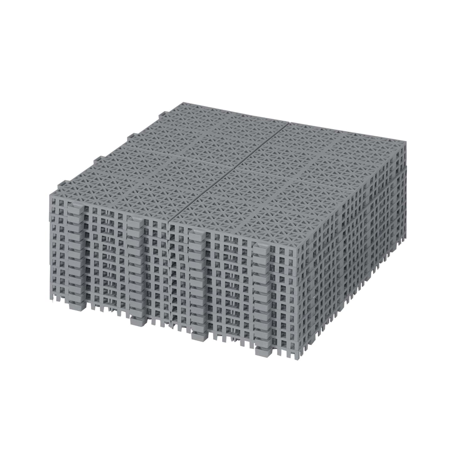 Heavy Duty 12x12 Interlocking Waterproof Patio Tiles for Outdoor Spaces - Anti-Slip Snap Together Flooring Gray Pack of 12