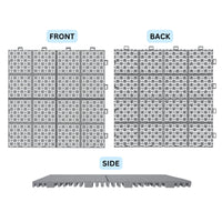 Heavy Duty 12x12 Interlocking Waterproof Patio Tiles for Outdoor Spaces - Anti-Slip Snap Together Flooring Gray Pack of 12