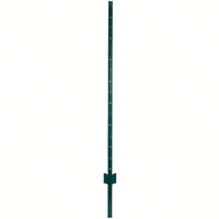Heavy Duty 5ft Steel U-Channel Fence Posts 5-Pack with Anchor Plates for Garden Wire Fencing Durable Powder Coated Finish Easy Install