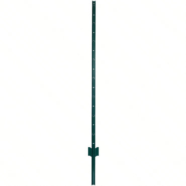 Heavy Duty 5ft Steel U-Channel Fence Posts 5-Pack with Anchor Plates for Garden Wire Fencing Durable Powder Coated Finish Easy Install