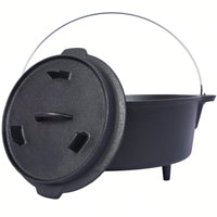 4.5 Quart Pre-Seasoned Cast Iron Dutch Oven with Skillet Lid for Outdoor Cooking and BBQ