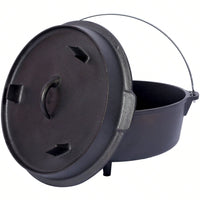 4.5 Quart Pre-Seasoned Cast Iron Dutch Oven with Skillet Lid for Outdoor Cooking and BBQ