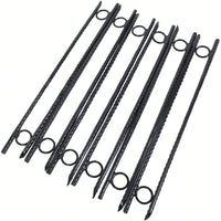 Heavy Duty 18 Inch Steel Tent Stakes 12 Pack with Loops for Canopies Tarps and Camping Shelters Easy Install Angled Tip
