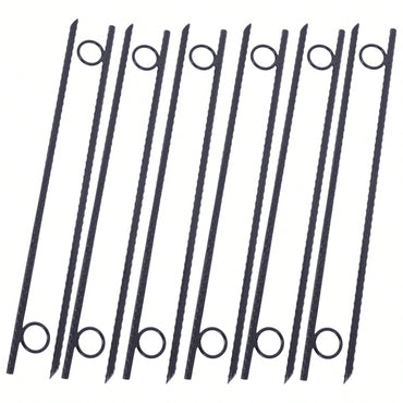 Heavy Duty 18 Inch Steel Tent Stakes 12 Pack with Loops for Canopies Tarps and Camping Shelters Easy Install Angled Tip