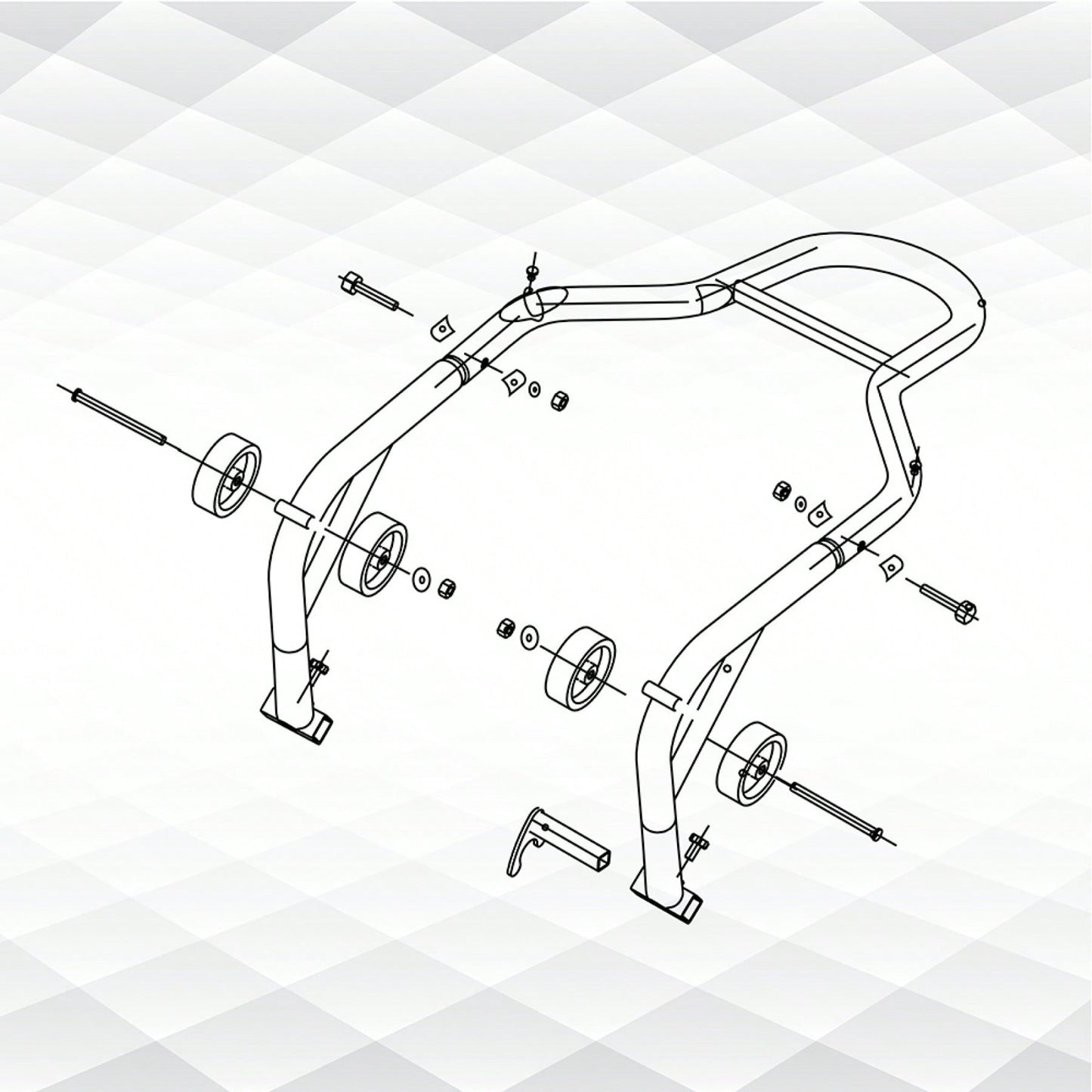 Heavy Duty Adjustable Motorcycle Rear Wheel Lift Stand 850LB Capacity Universal Fit for BMW Kawasaki Suzuki Red