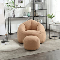 High Pressure Foam Bean Bag Chair Adult Material With Padded Foam Padding Compressed Bean Bag With Footrest