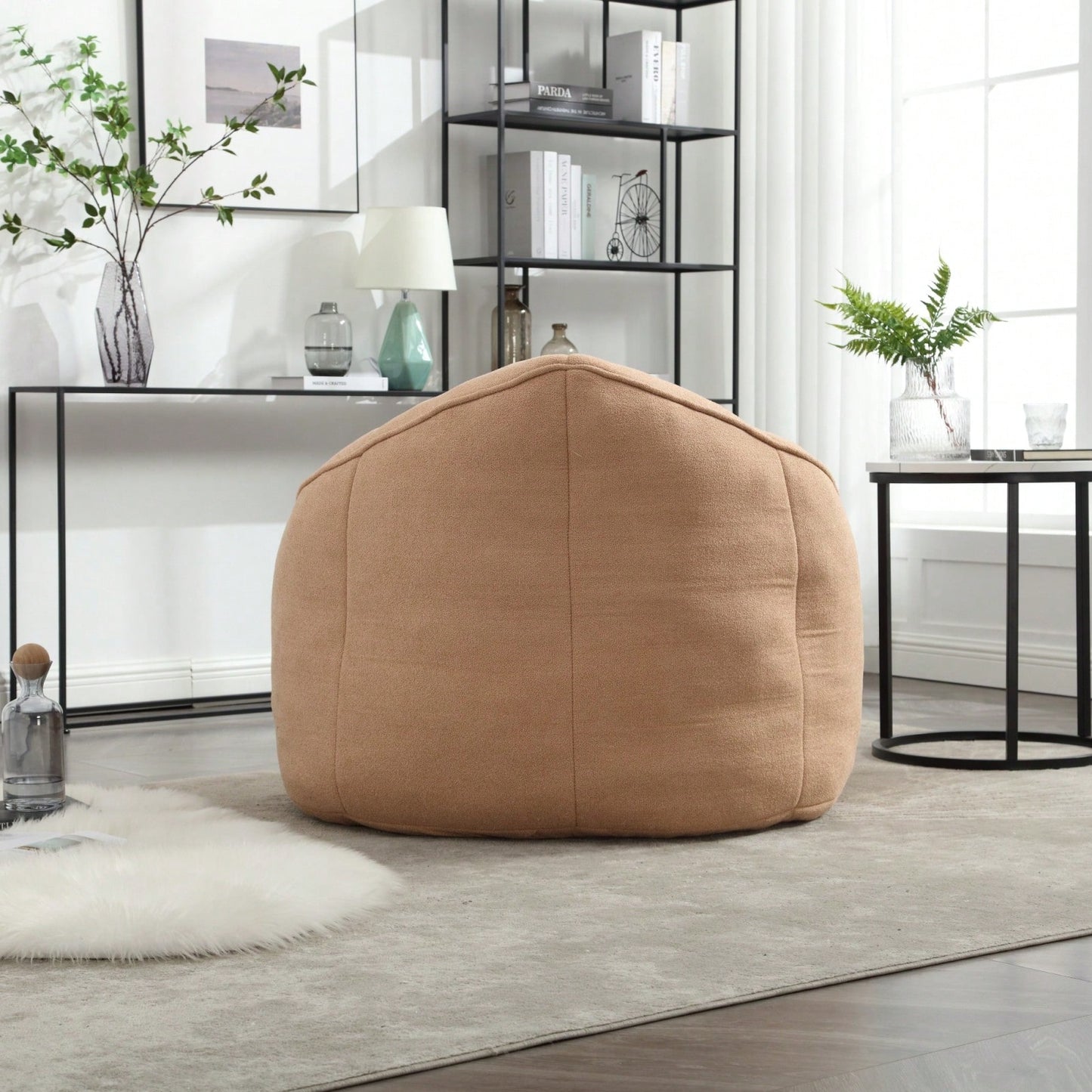 High Pressure Foam Bean Bag Chair Adult Material With Padded Foam Padding Compressed Bean Bag With Footrest