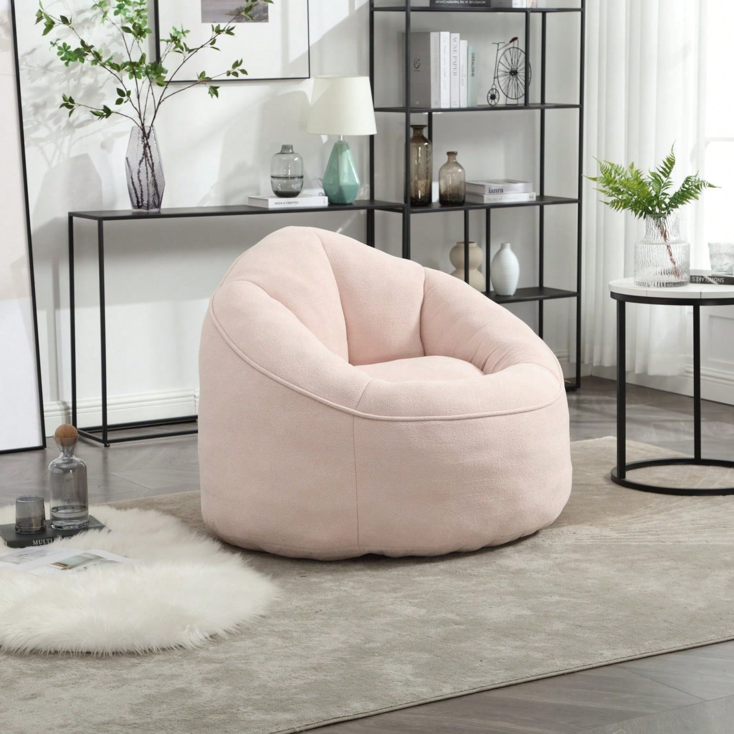 High Pressure Foam Bean Bag Chair Adult Material With Padded Foam Padding Compressed Bean Bag With Footrest