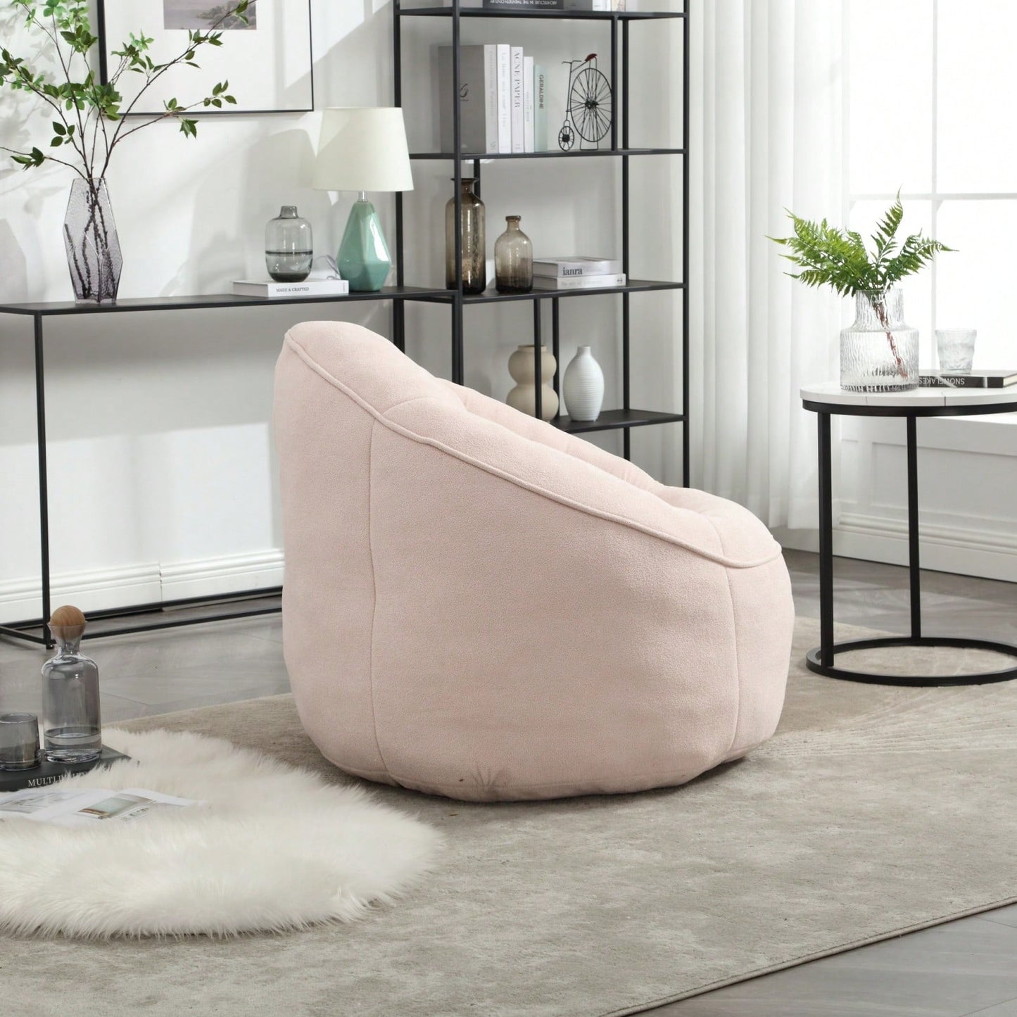 High Pressure Foam Bean Bag Chair Adult Material With Padded Foam Padding Compressed Bean Bag With Footrest