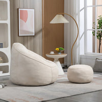 High Pressure Foam Bean Bag Chair Adult Material With Padded Foam Padding Compressed Bean Bag With Footrest