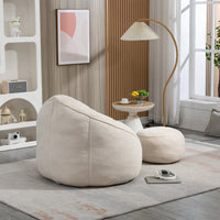 High Pressure Foam Bean Bag Chair Adult Material With Padded Foam Padding Compressed Bean Bag With Footrest