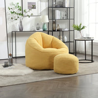 High Pressure Foam Bean Bag Chair Adult Material With Padded Foam Padding Compressed Bean Bag With Footrest