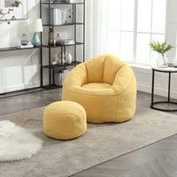 High Pressure Foam Bean Bag Chair Adult Material With Padded Foam Padding Compressed Bean Bag With Footrest