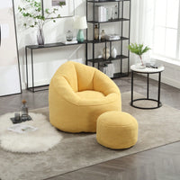 High Pressure Foam Bean Bag Chair Adult Material With Padded Foam Padding Compressed Bean Bag With Footrest