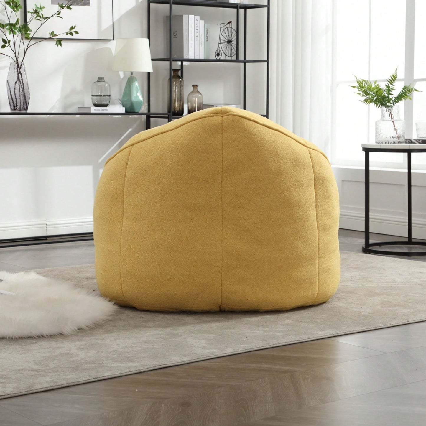 High Pressure Foam Bean Bag Chair Adult Material With Padded Foam Padding Compressed Bean Bag With Footrest