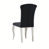 Velvet Upholstered Dining Chairs Set of 2 with Stainless Steel Legs Comfortable Backrest for Kitchen and Living Room