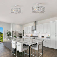 3 -Light Flush Mount Ceiling Light Fixture For Kitchen, Bedroom, Living Room