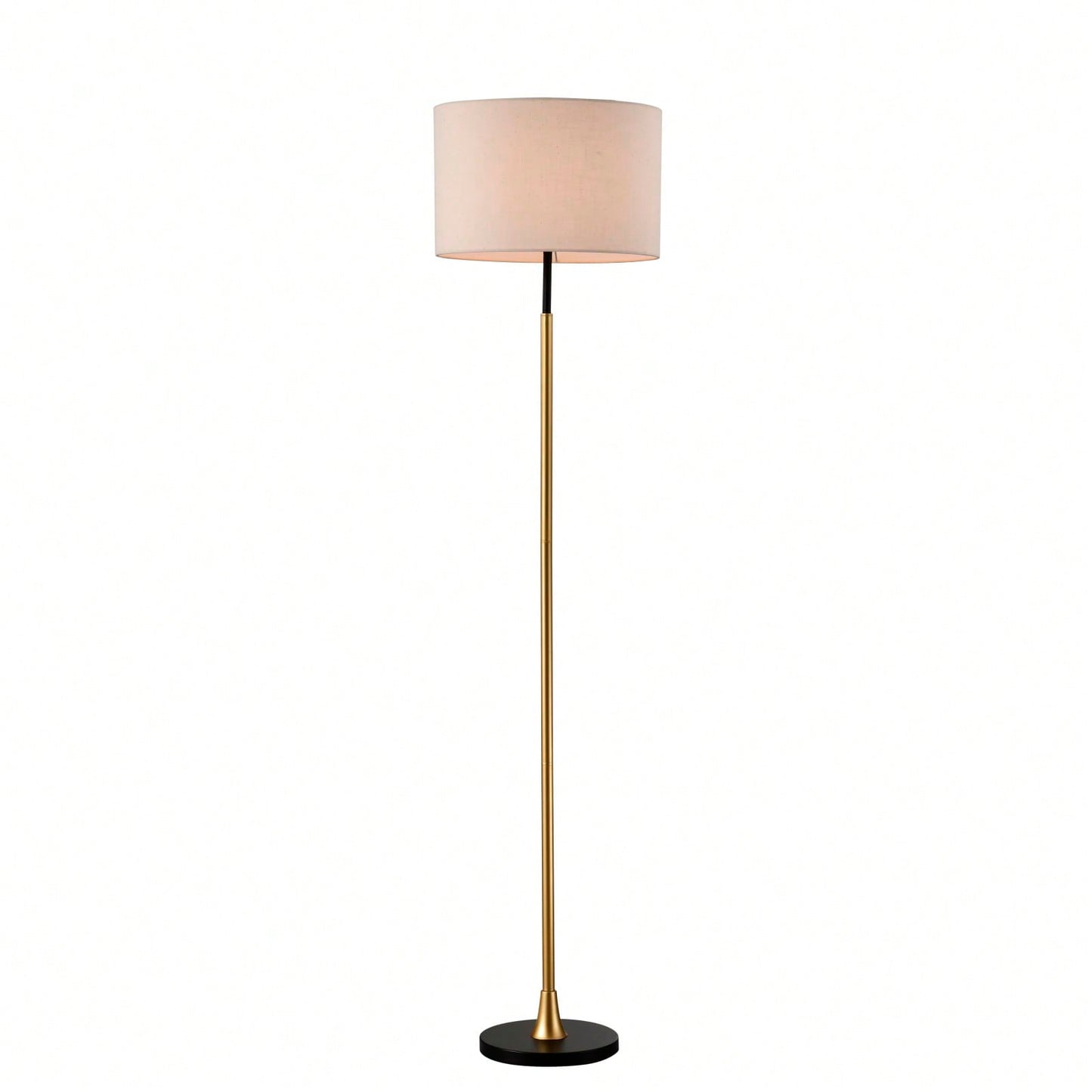 Floor Lamp For Living Room With Beige Lampshade, Standing Lamp Tall Industrial Floor Lamp Reading For Bedroom, Office (No Included Bulb)