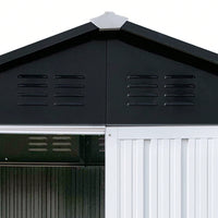 Outdoor Storage Sheds 4FT X 6FT Apex Roof White+Black